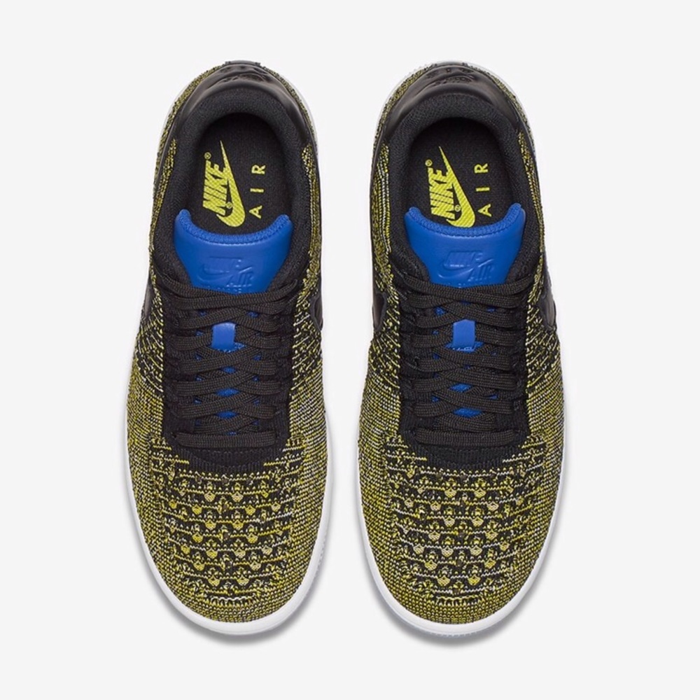 💛 W. Air Force 1 FlyKnit Yellow Blue Tint 6.5 - Picture 4 of 8